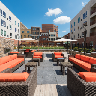 the residences at mid-town park courtyard